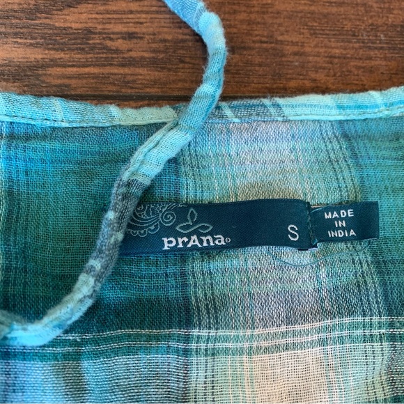 PRANA Women's Plaid Francine Top size Small - Picture 3 of 9
